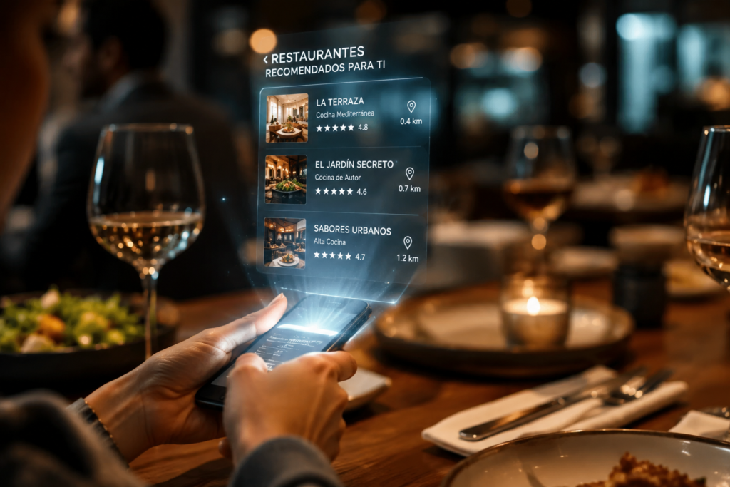 búsquedas de restaurantes con IA